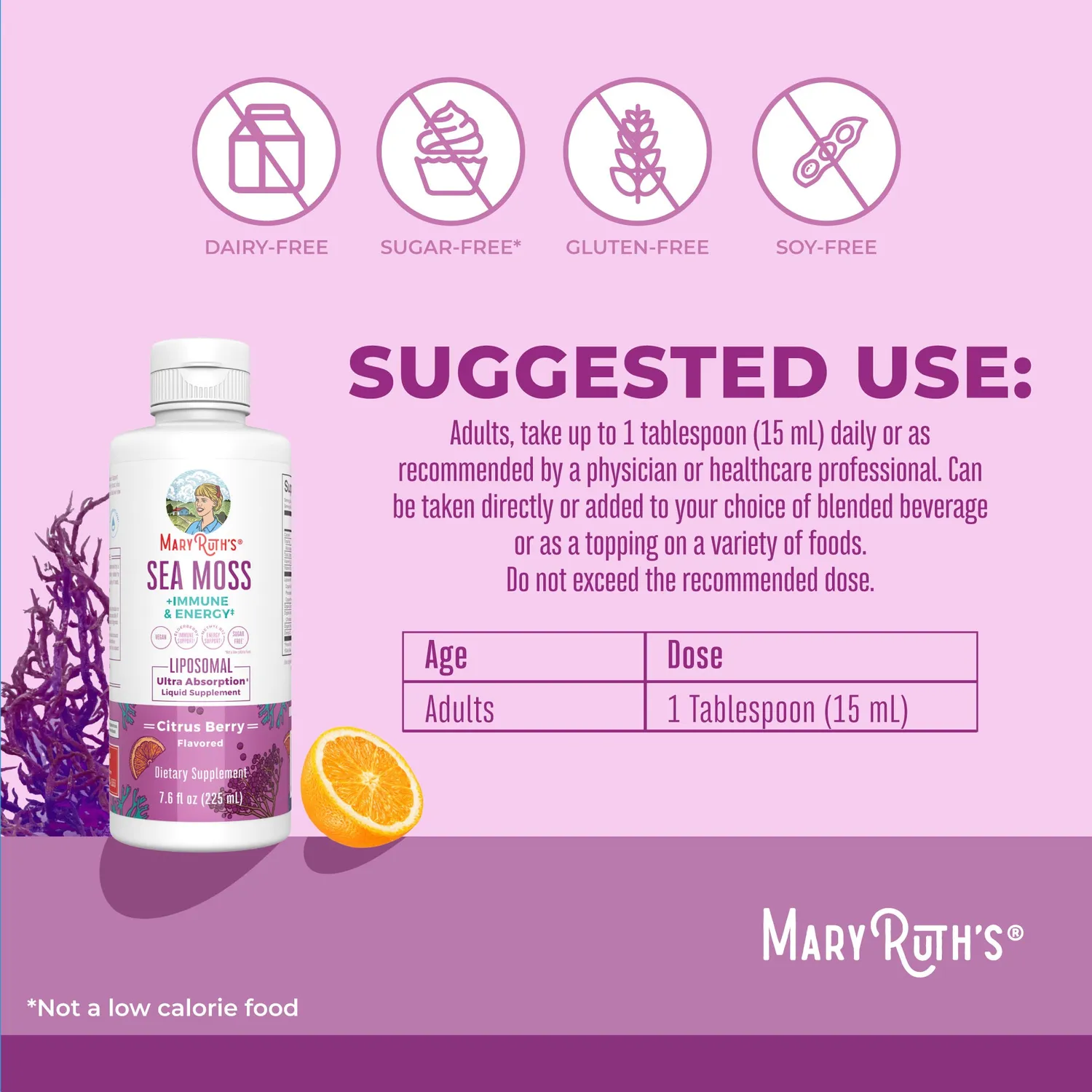MaryRuth's Sea Moss Immune liposomal sitrus bær