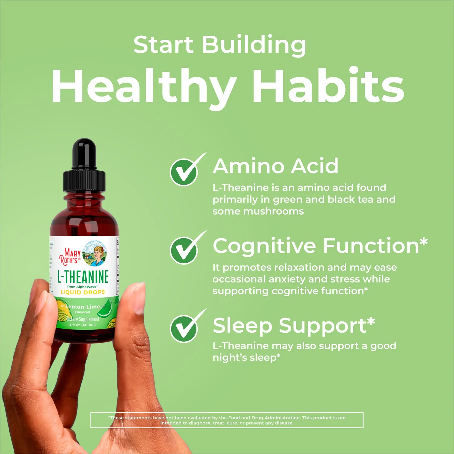 MaryRuth's L-Theanine Liquid Drops sitron-lime 30 doser