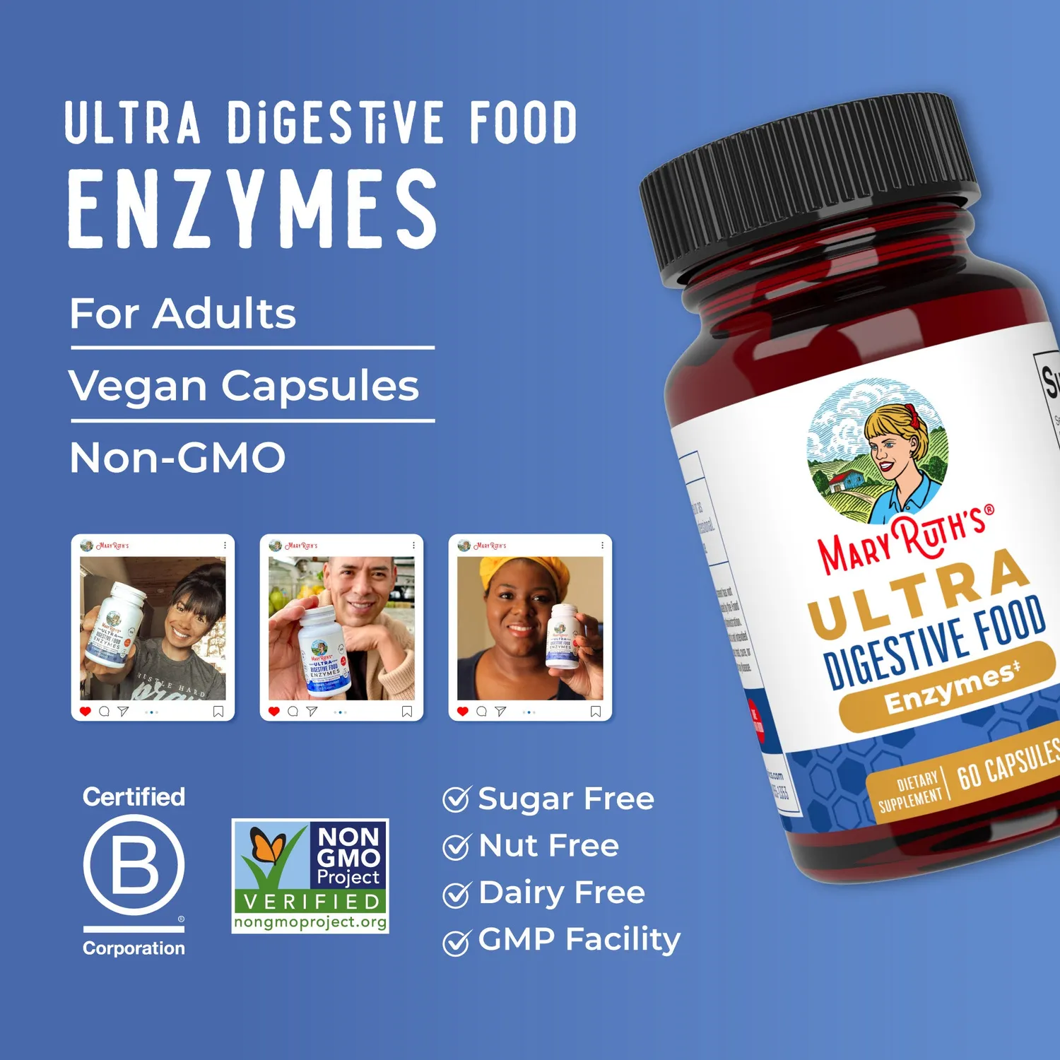 MaryRuth's Ultra Digestive Food Enzymes fordøyelsesenzym 60 kapsler