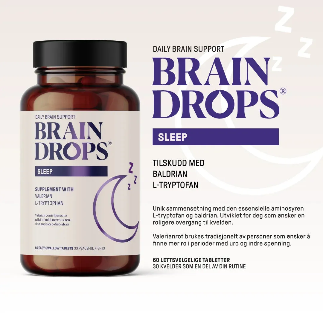 BrainDrops Sleep kapsler 60 stk med baldrian