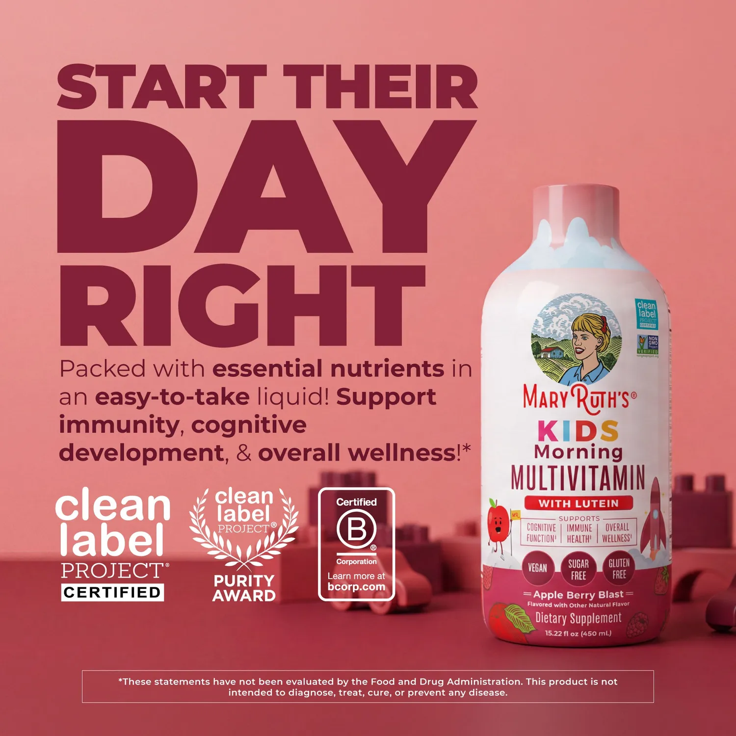 MaryRuth's Kids Liquid Morning Multivitamin flytende barn