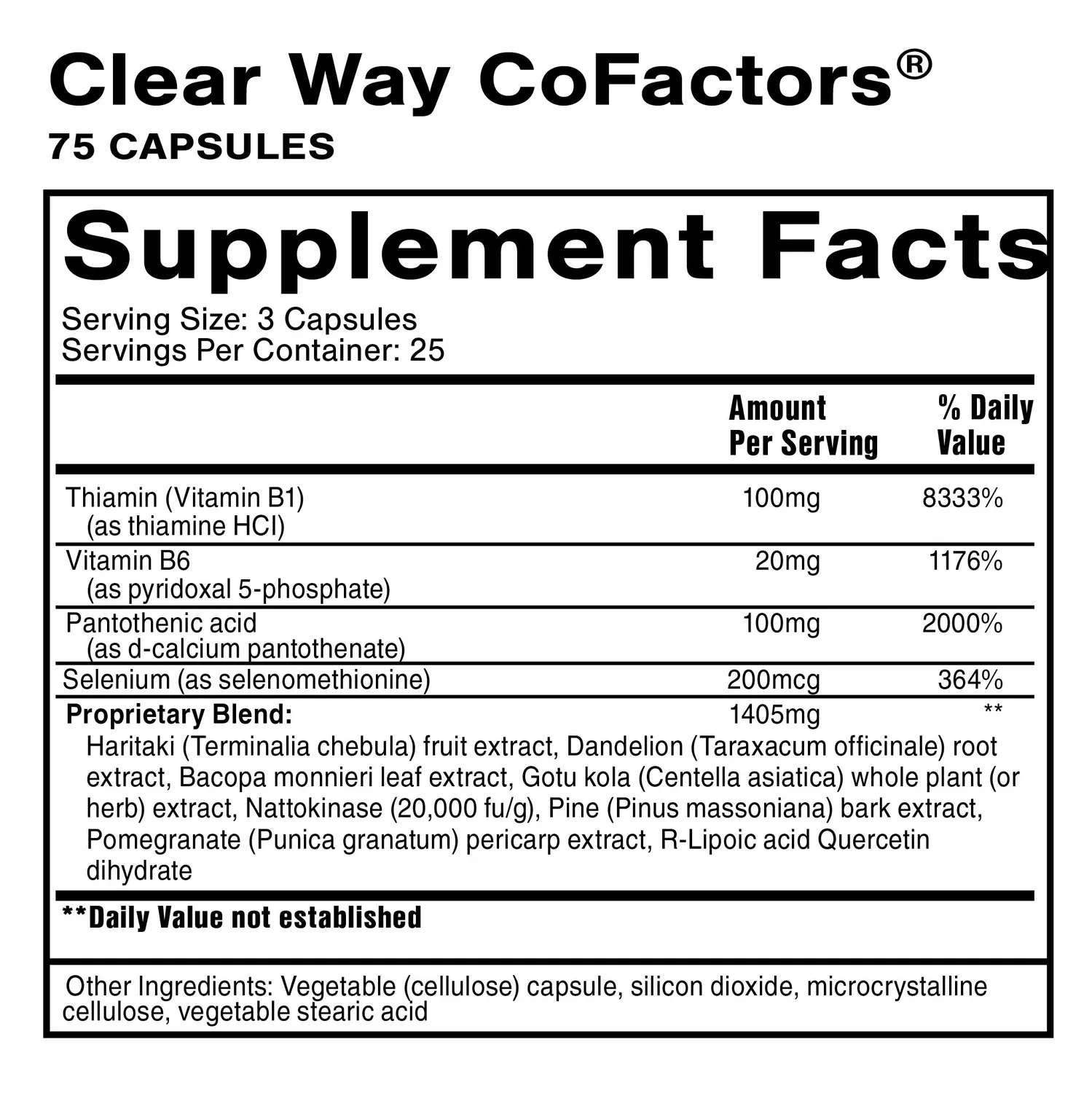 Quicksilver Clear Way Cofactors kapsler 75 stk