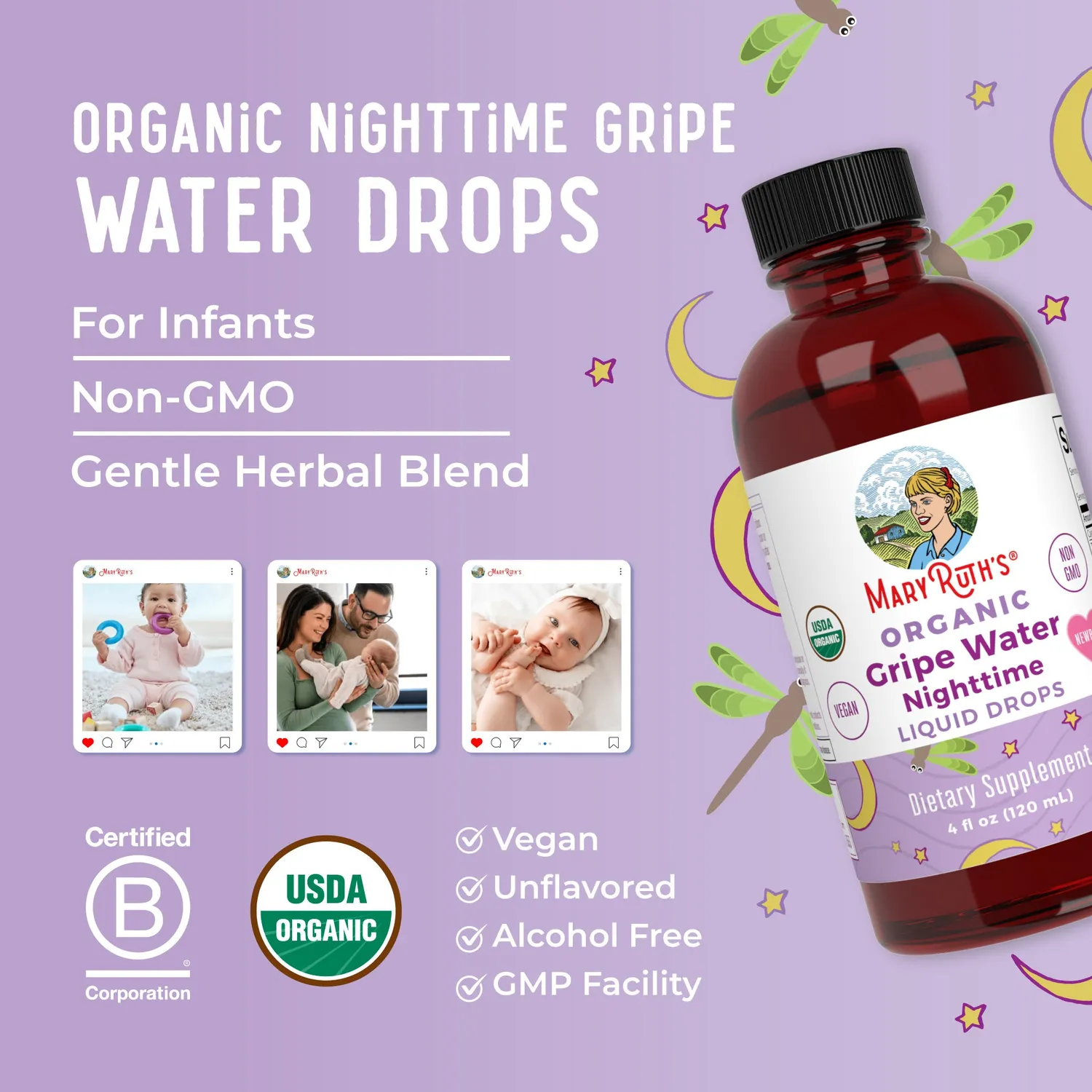 MaryRuth's Nighttime Gripe Water dråper baby natt