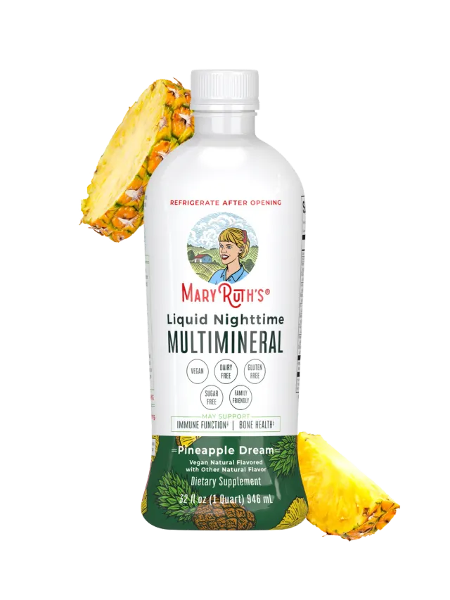 MaryRuth's Nighttime Multimineral flytende ananas melatoninfri