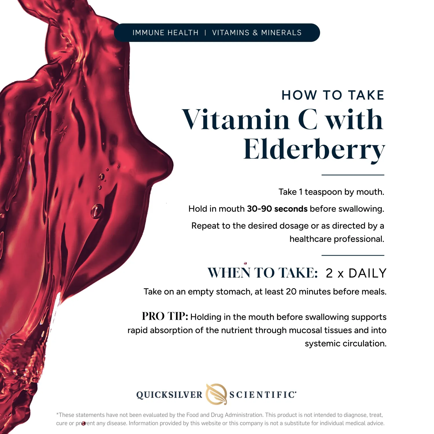 Quicksilver Scientific Vitamin C Elderberry tilskudd 100 ml