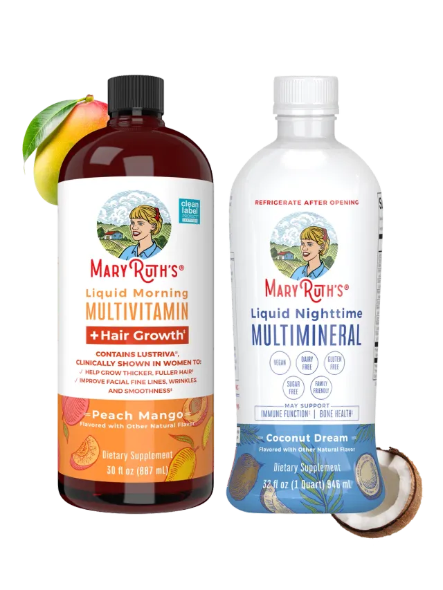 MaryRuth's AM & PM Routine + Hair Growth morgen kveld væske