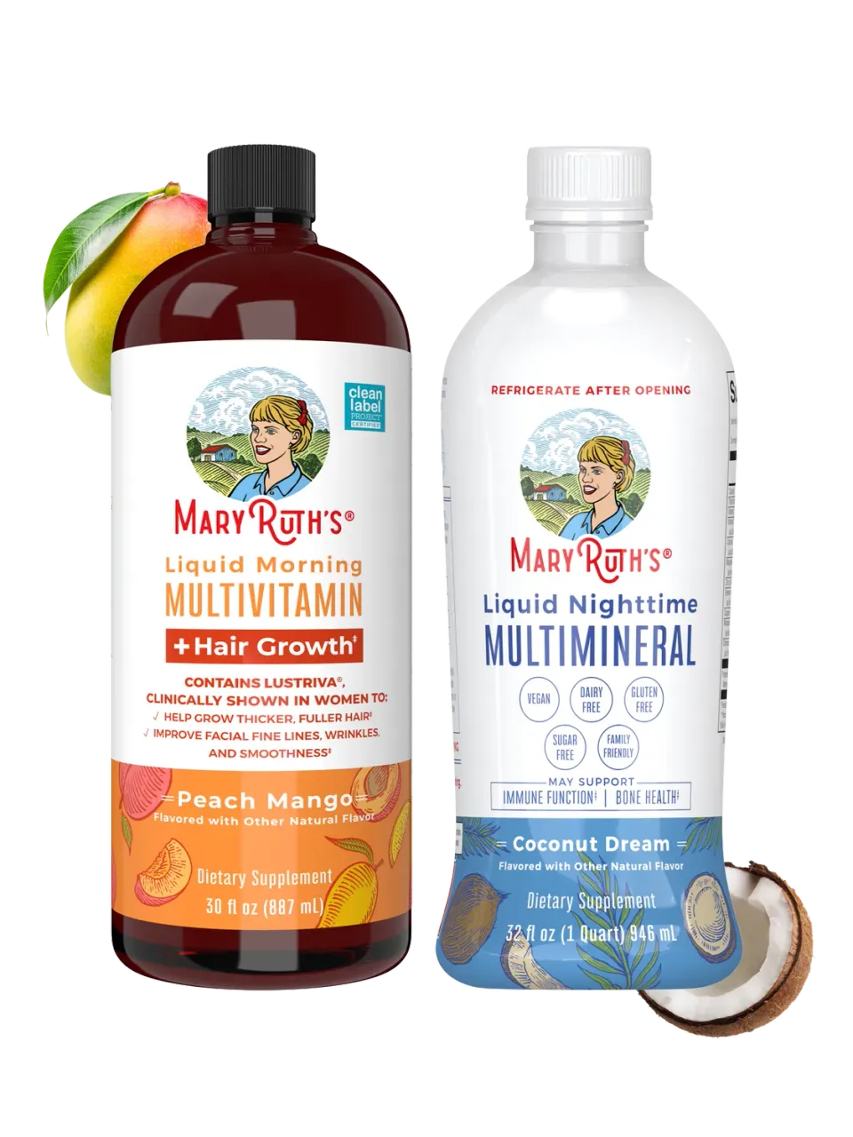 MaryRuth's AM & PM Routine + Hair Growth morgen kveld væske