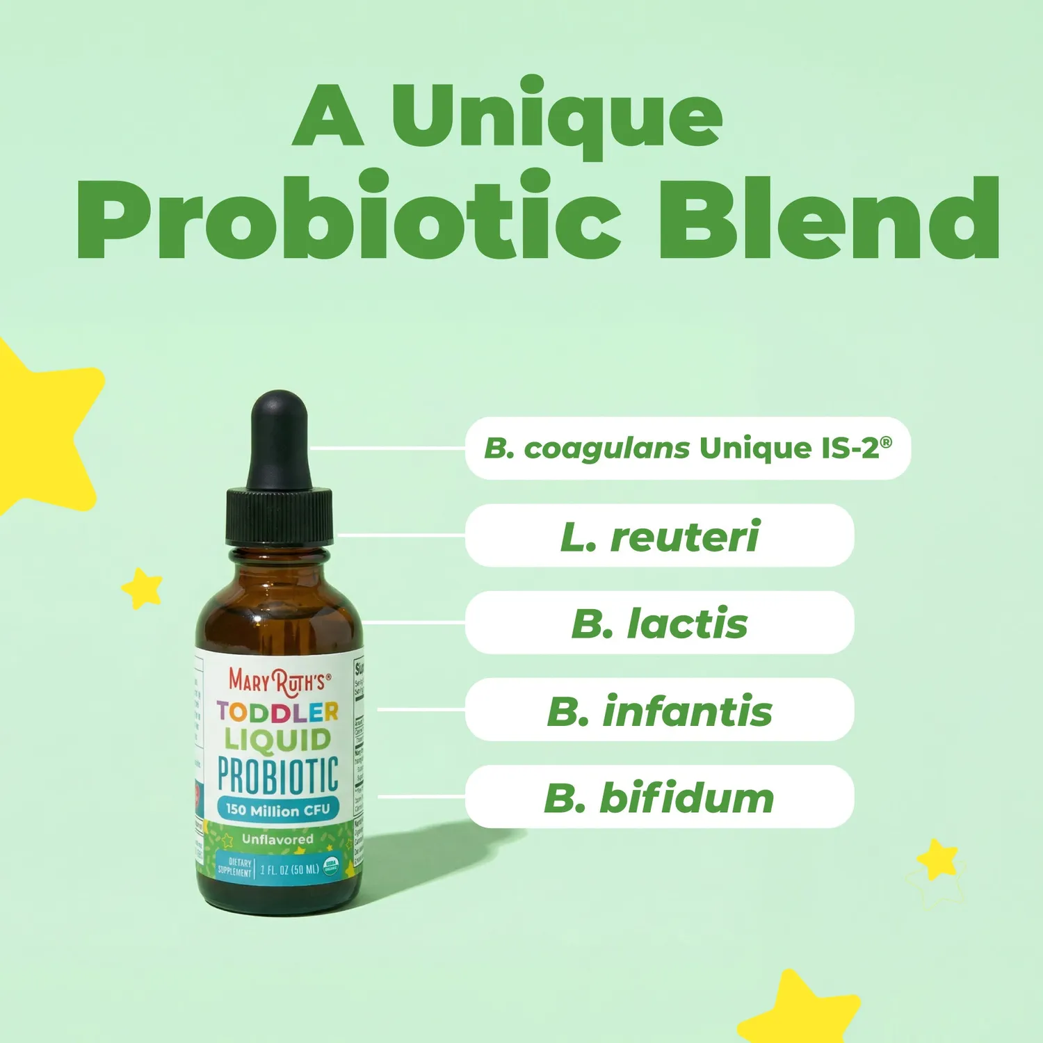 MaryRuth's Organic Toddler probiotika dråper 1–3 år