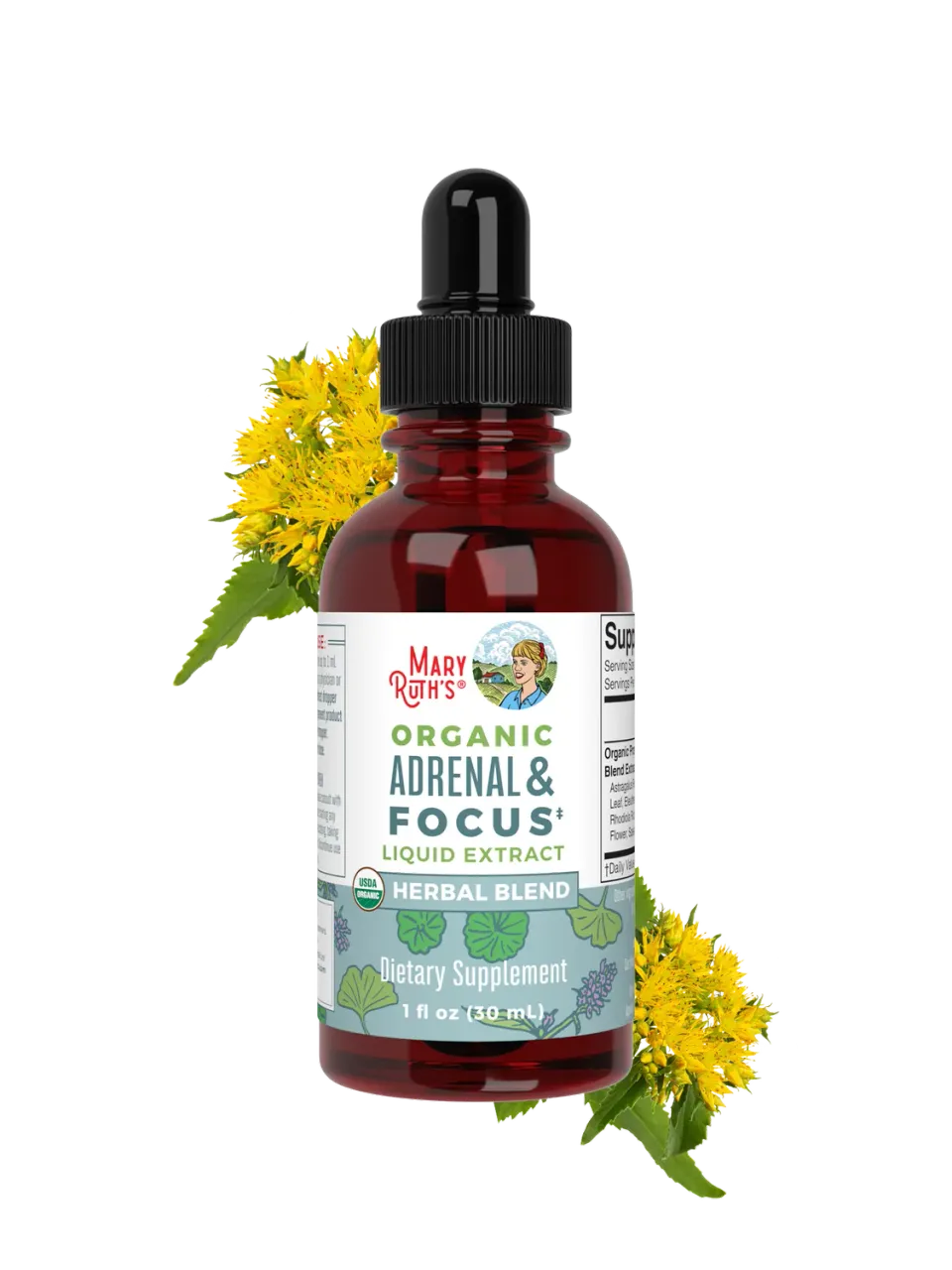 MaryRuth's Organic Adrenal & Focus urtedråper 30 ml