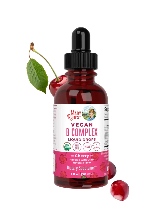 MaryRuth's Vegan B-Complex dråper kirsebær 60 doser B12