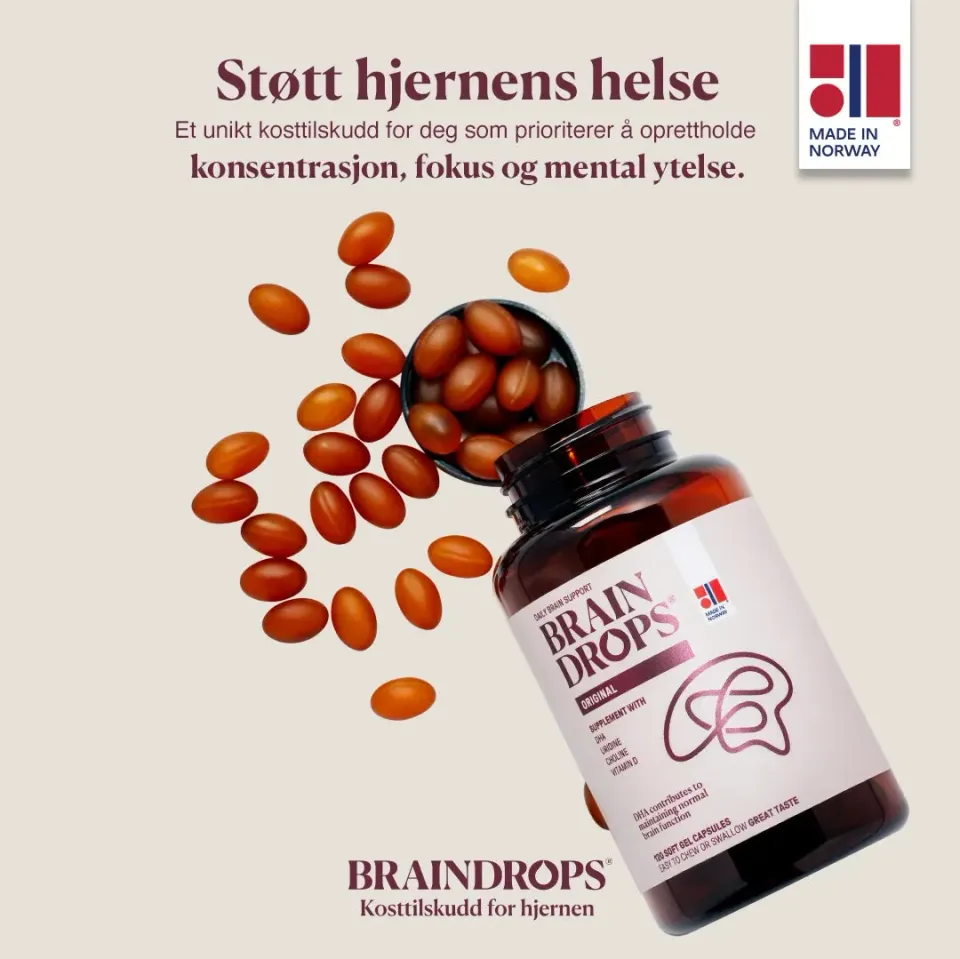 BrainDrops Original kapsler 2-pakning med DHA
