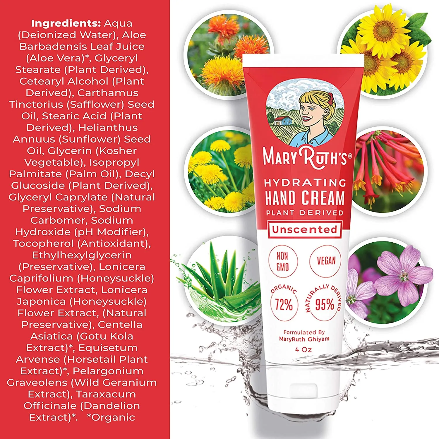 MaryRuth's Hydrating Hand Cream håndkrem 4 oz parfymefri