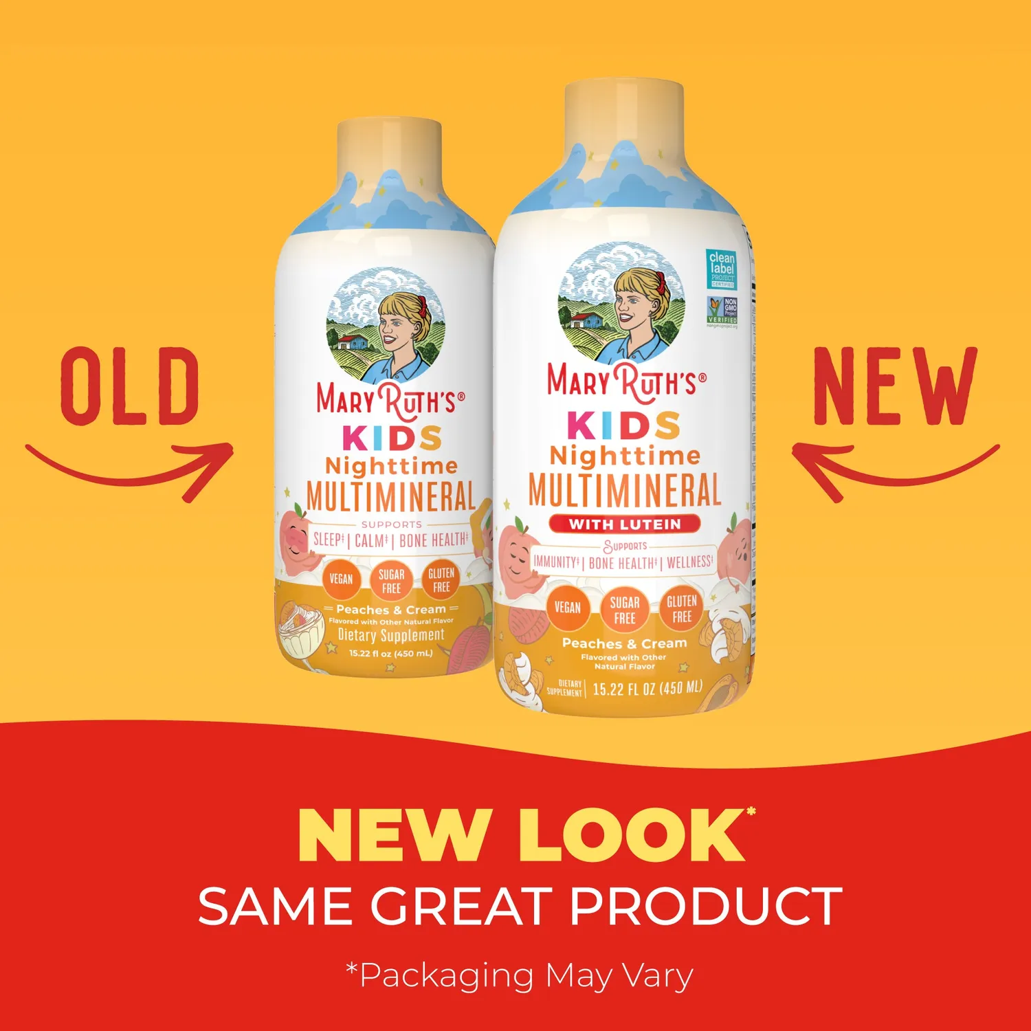 MaryRuth's Kids Nighttime Multimineral flytende fersken magnesiumfri melatonin