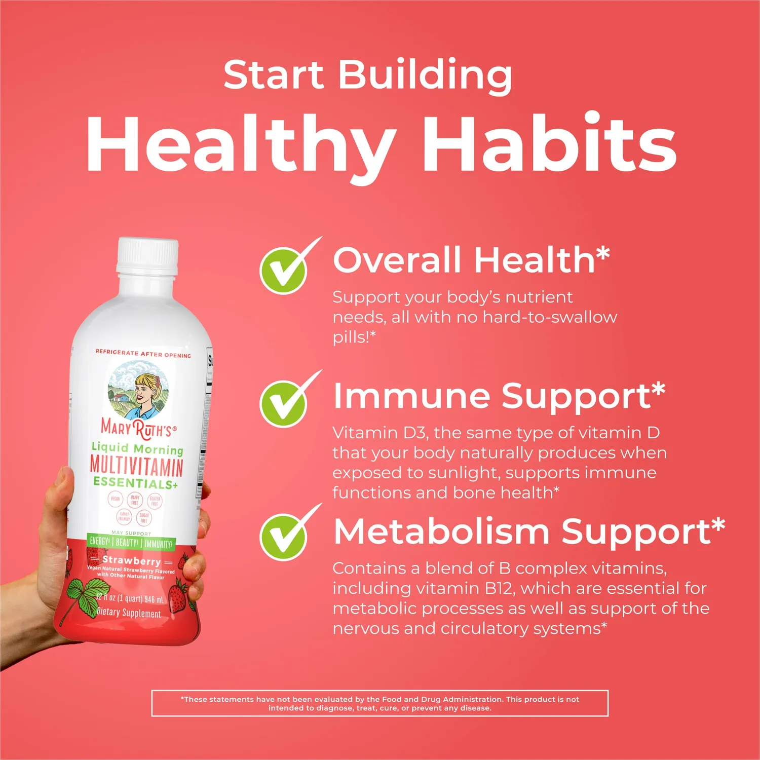 MaryRuth's Essentials+ flytende multivitamin familie