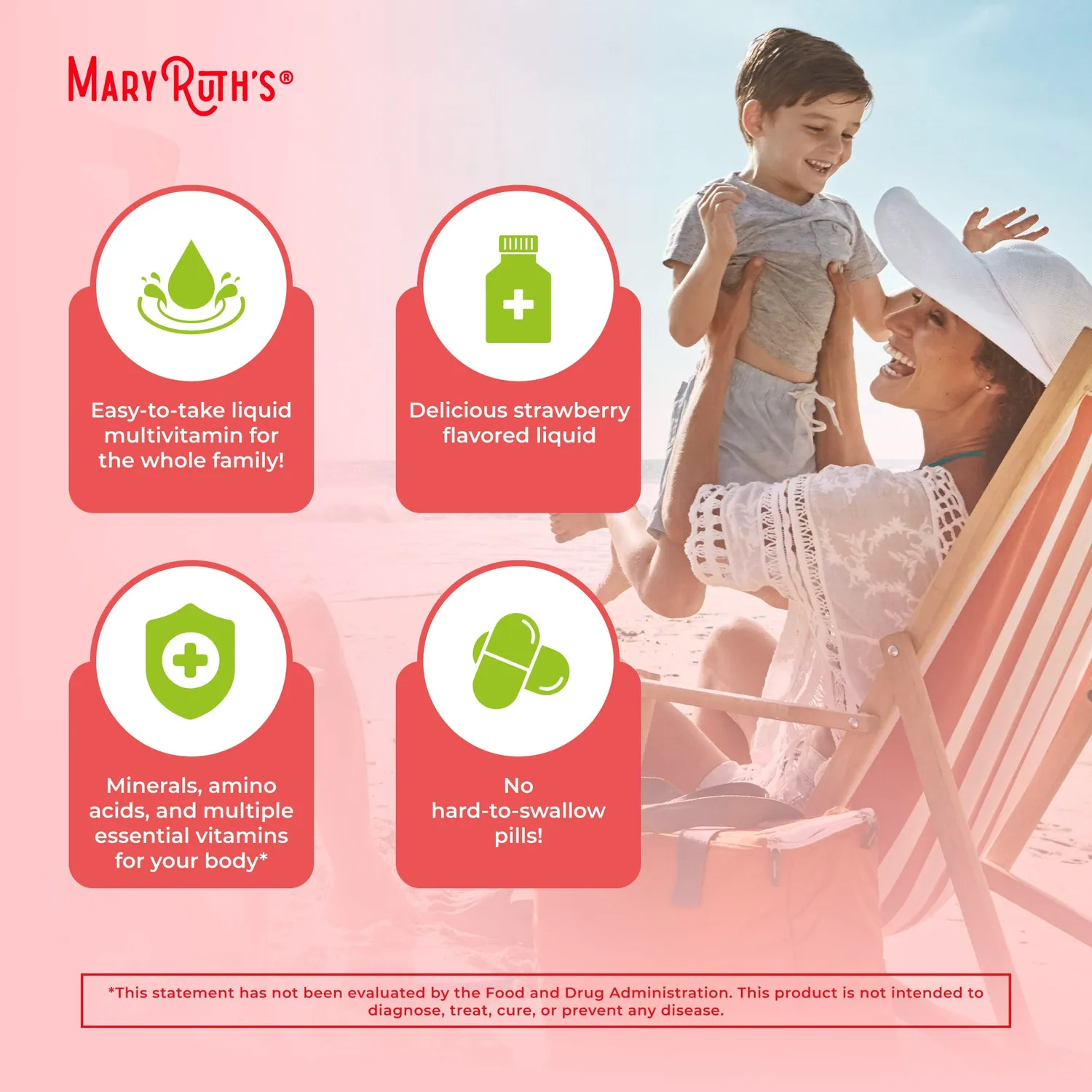 MaryRuth's Essentials+ flytende multivitamin familie