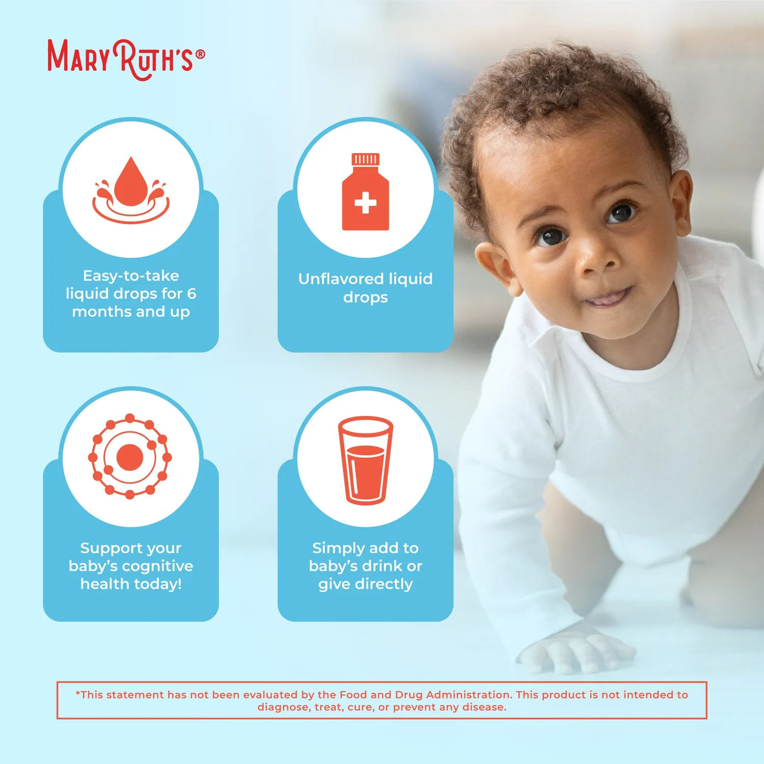 MaryRuth's Infant Omega-3 dråper alge DHA smaksnøytral
