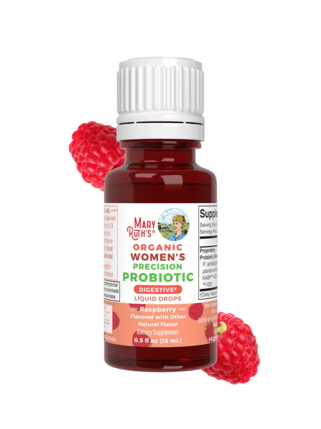 MaryRuth's Women's Probiotic dråper bringebær 4 stammer