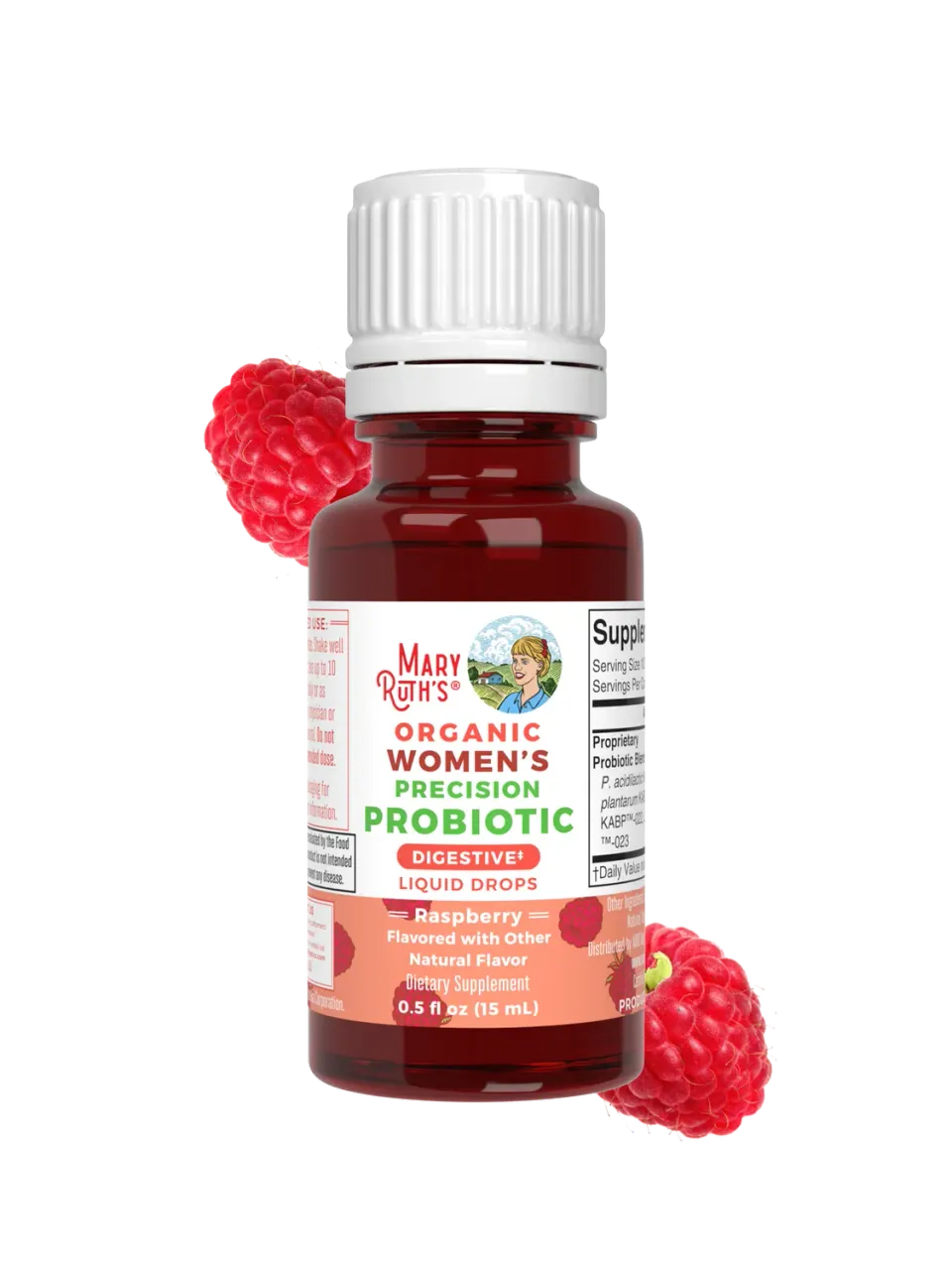 MaryRuth's Women's Probiotic dråper bringebær 4 stammer