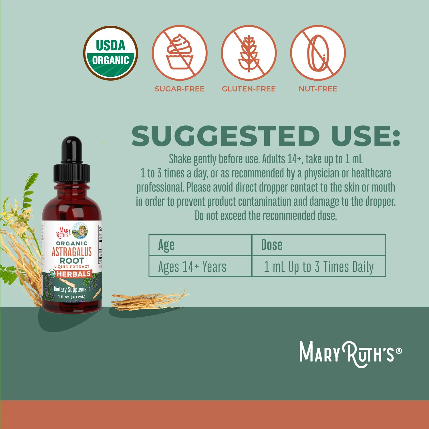 MaryRuth's Astragalus urtedråper rot 30 ml