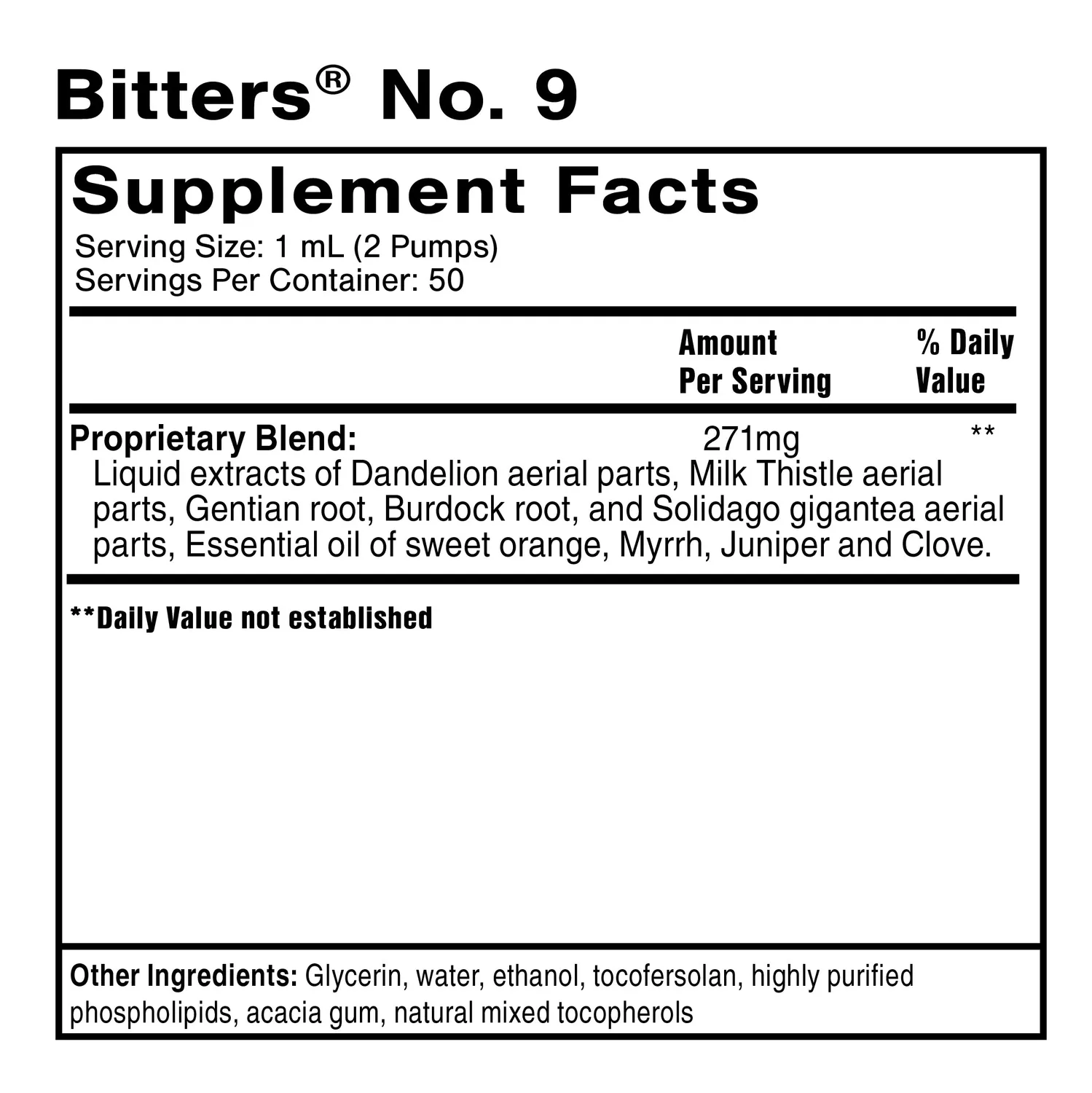 Quicksilver Bitters No.9 urtedråper 50 ml mild galle