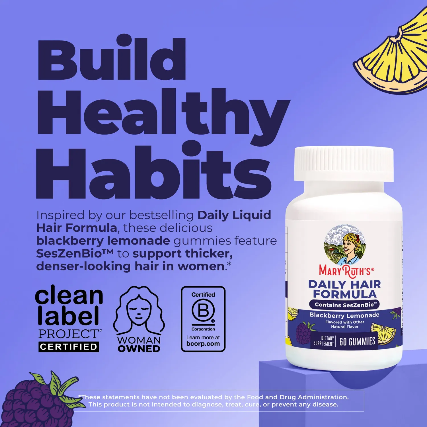 MaryRuth's Daily Hair Formula gummies bjørnebær