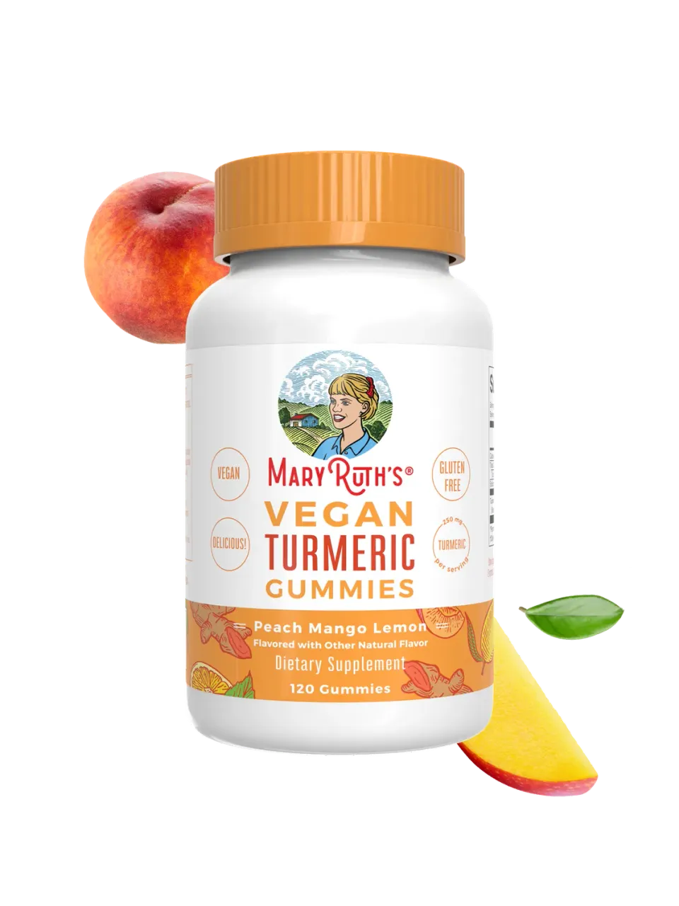 MaryRuth's Turmeric gummies fersken mango 30 porsjoner