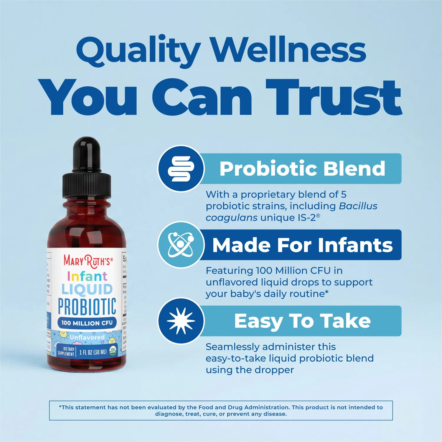 MaryRuth's Organic Infant probiotikadråper smaksnøytral 6-12 mnd