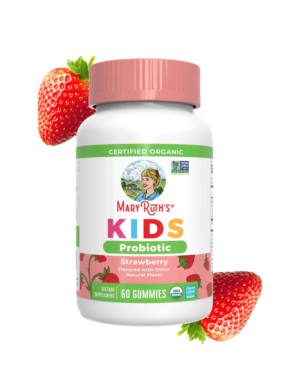 MaryRuth's Organic Kids Probiotic gummies jordbær 60 stk