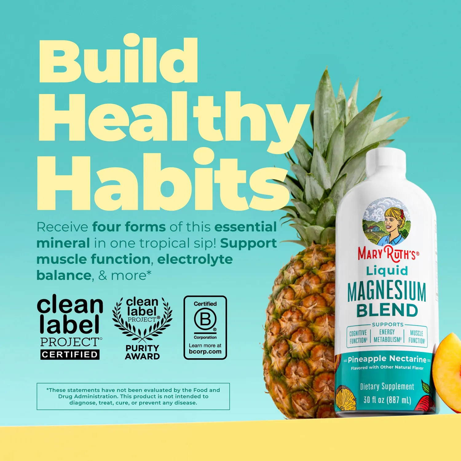 MaryRuth's Magnesium Blend flytende ananas 4 typer