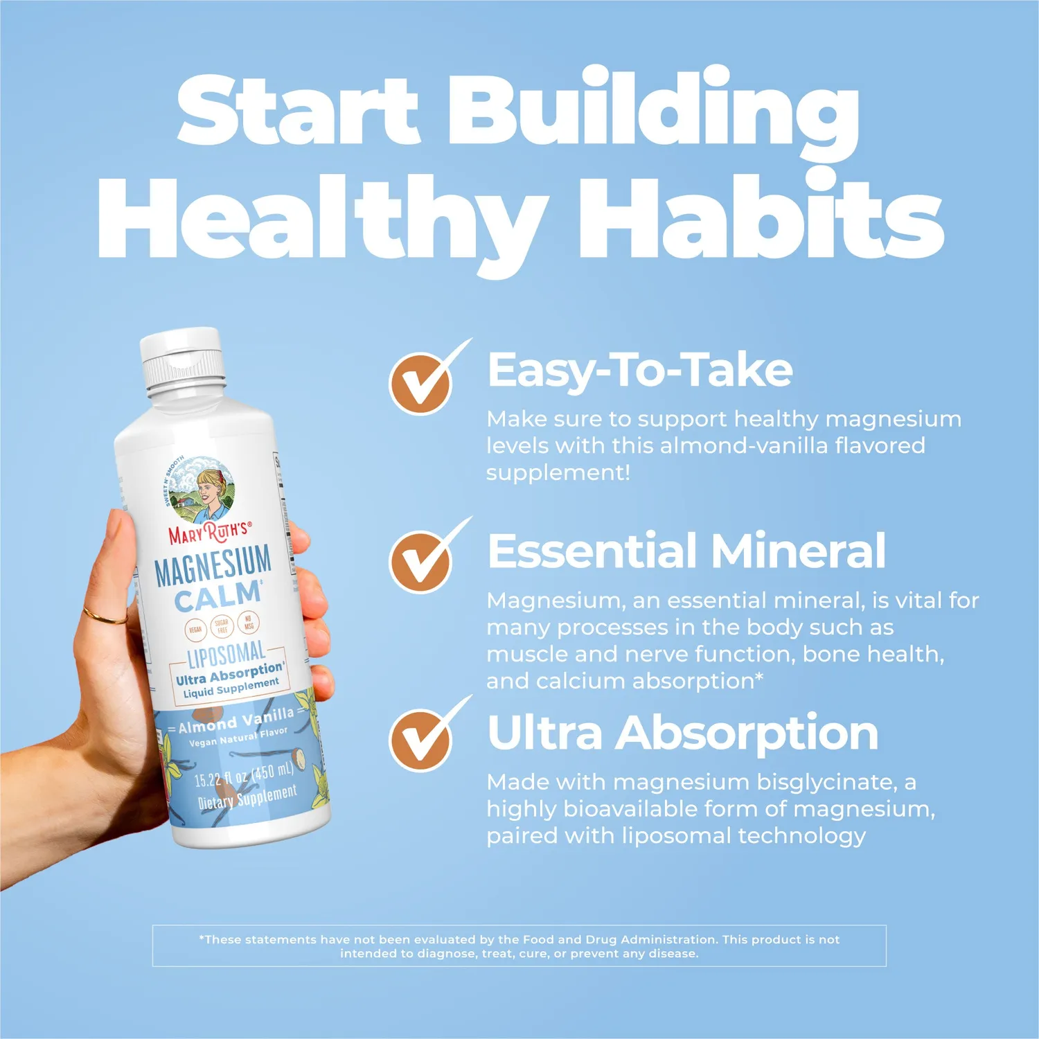 MaryRuth's Magnesium Calm liposomal mandel-vanilje
