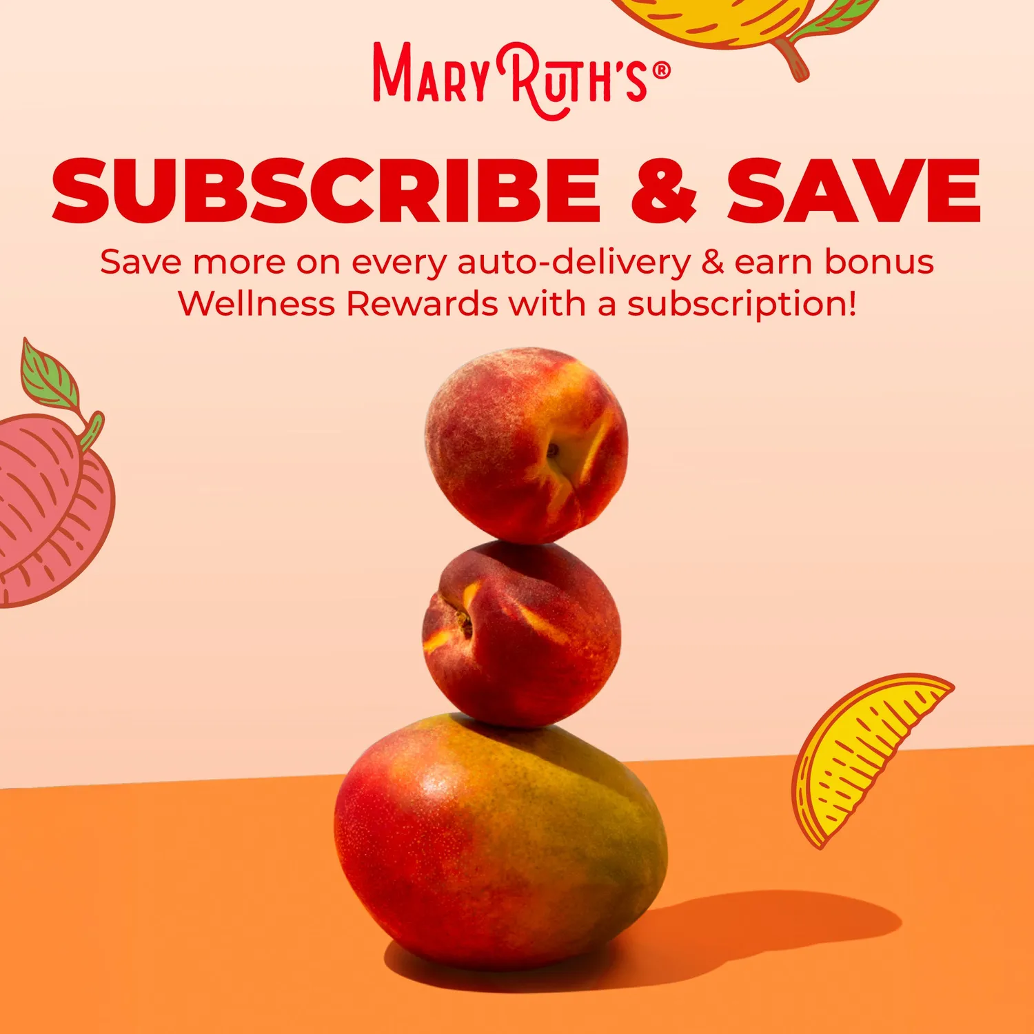 MaryRuth's Multivitamin + Hair Growth gummies fersken mango biotin