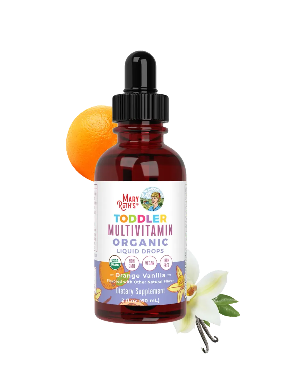MaryRuth's Toddler multivitamindråper appelsin-vanilje 30 doser D3