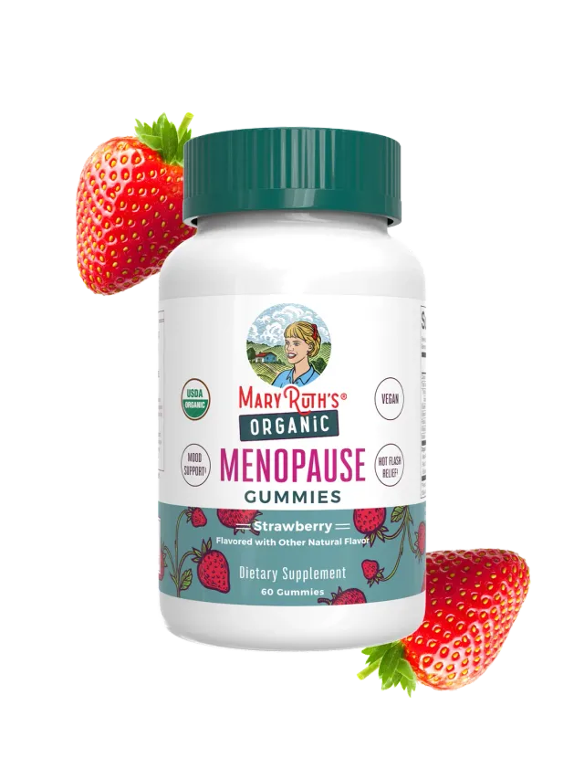 MaryRuth's Organic Menopause gummier jordbær for overgangsalder