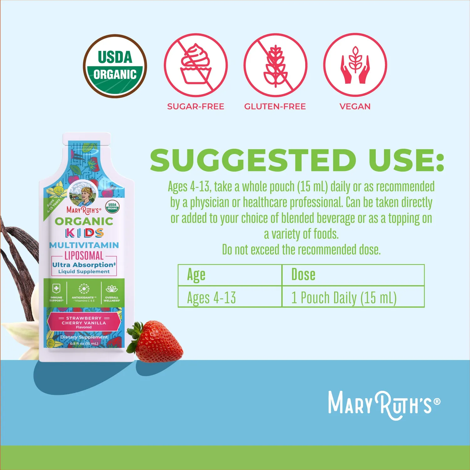 MaryRuth's Kids Multivitamin liposomal poser 14 stk
