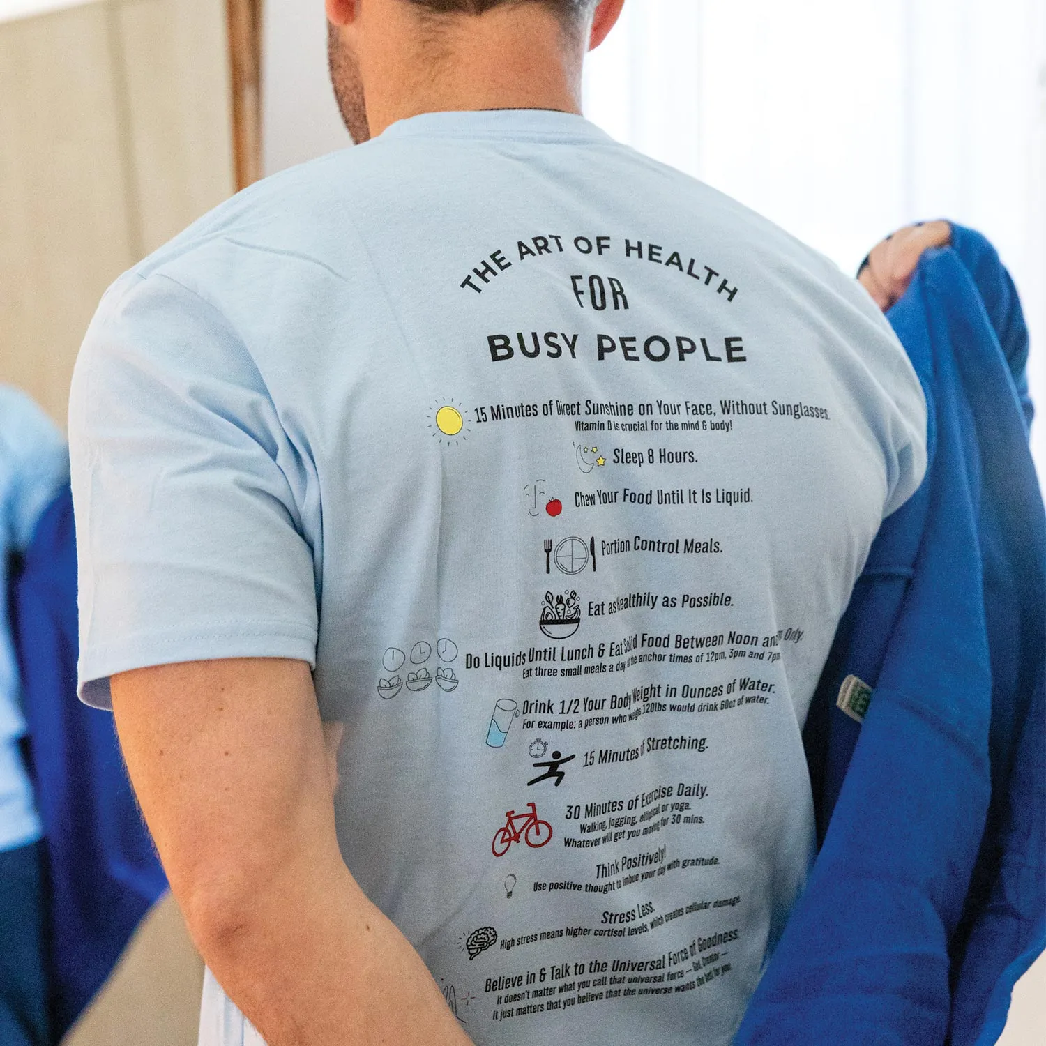 MaryRuth's Art of Health t-skjorte blå økologisk bomull S-XL