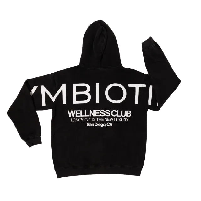 Cymbiotika Wellness Club Hoodie hettegenser faded black unisex