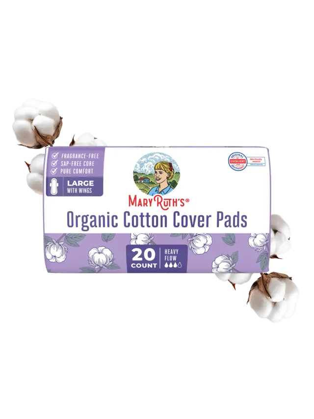 MaryRuth's Organic Cotton Cover Pads bind large uten parfyme