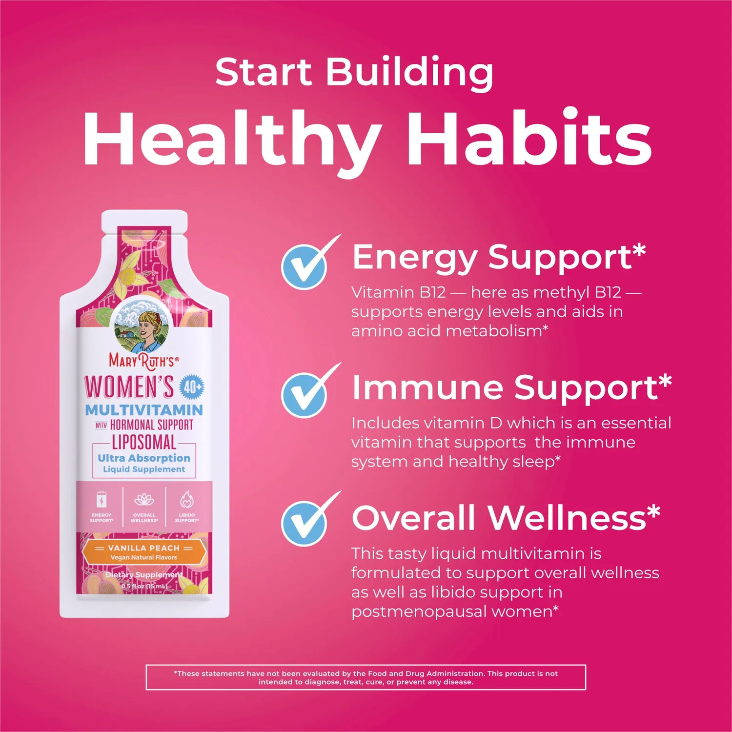 MaryRuth's Women's 40+ Multivitamin liposomal fersken