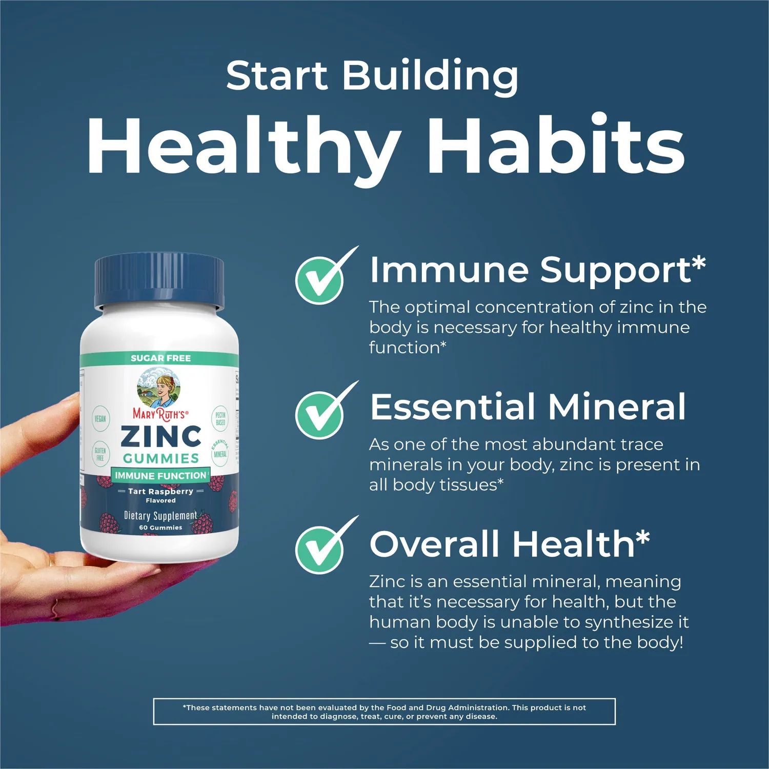 MaryRuth's Zinc Gummies sink gummies bringebær immunforsvar