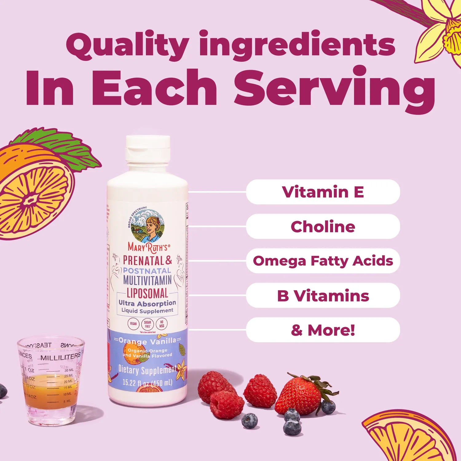 MaryRuth's Prenatal Postnatal liposomal multivitamin