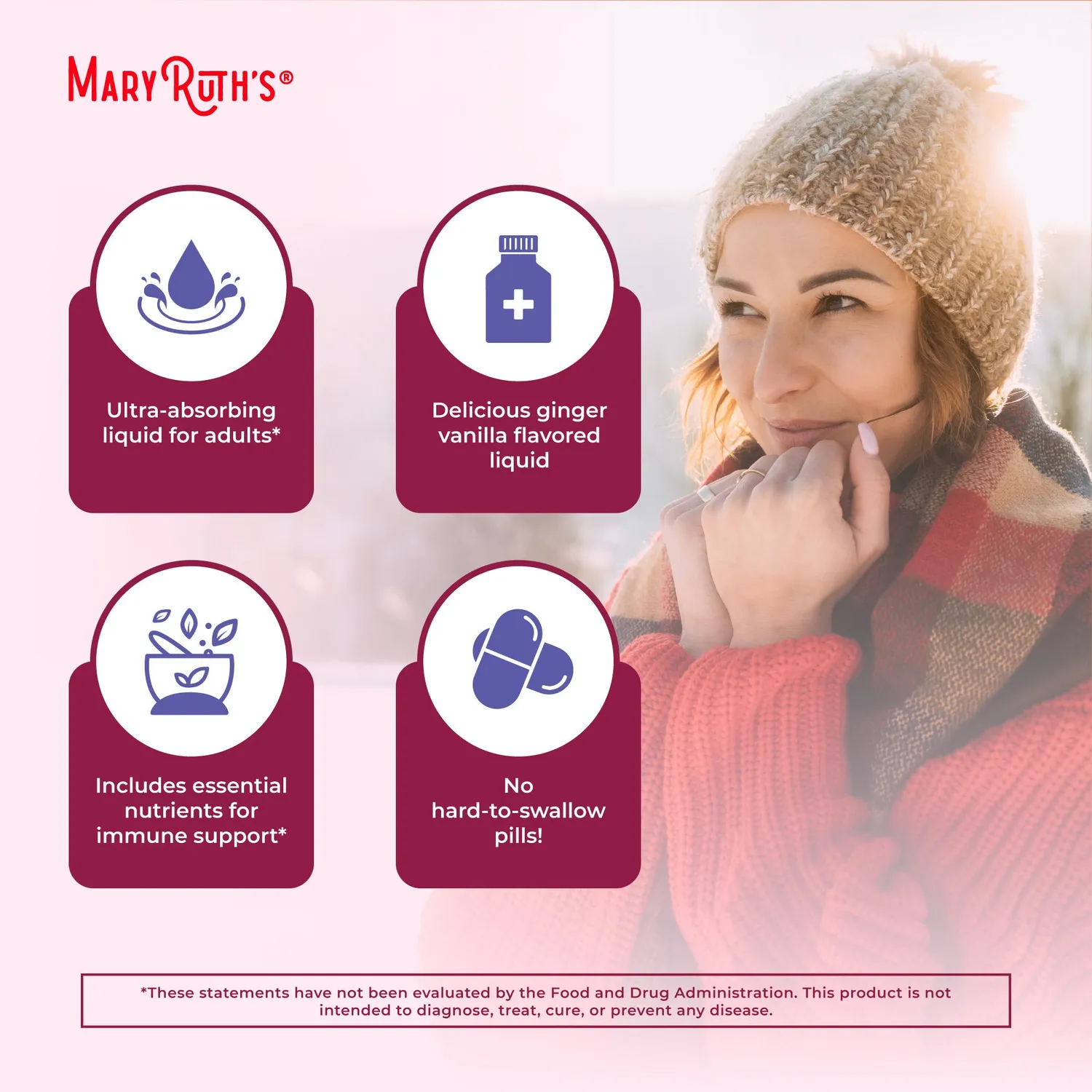 MaryRuth's 7-in-1 Immunity Support liposomal 30 doser med C-vitamin
