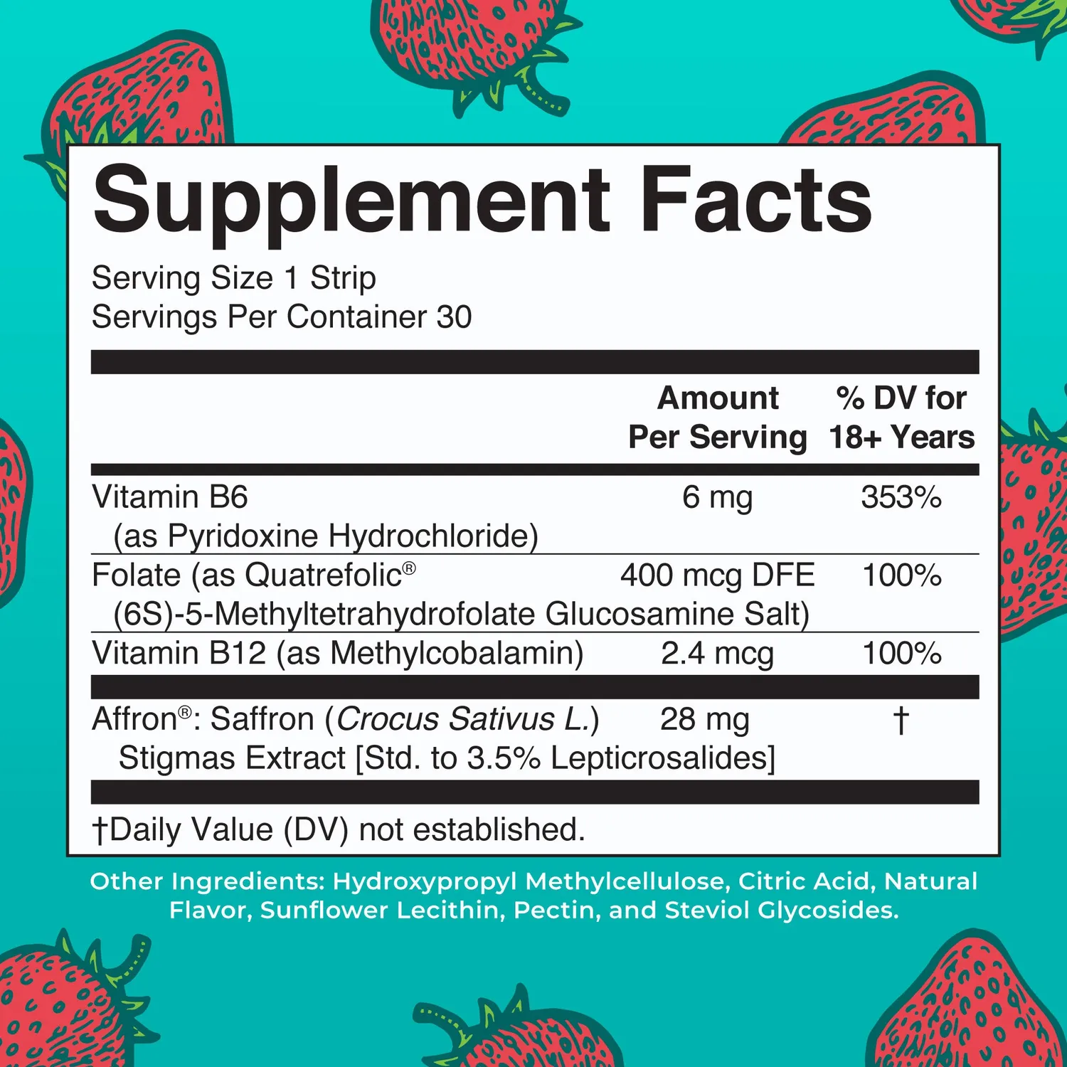 MaryRuth's Mood & Cognition strips jordbær 30 stk