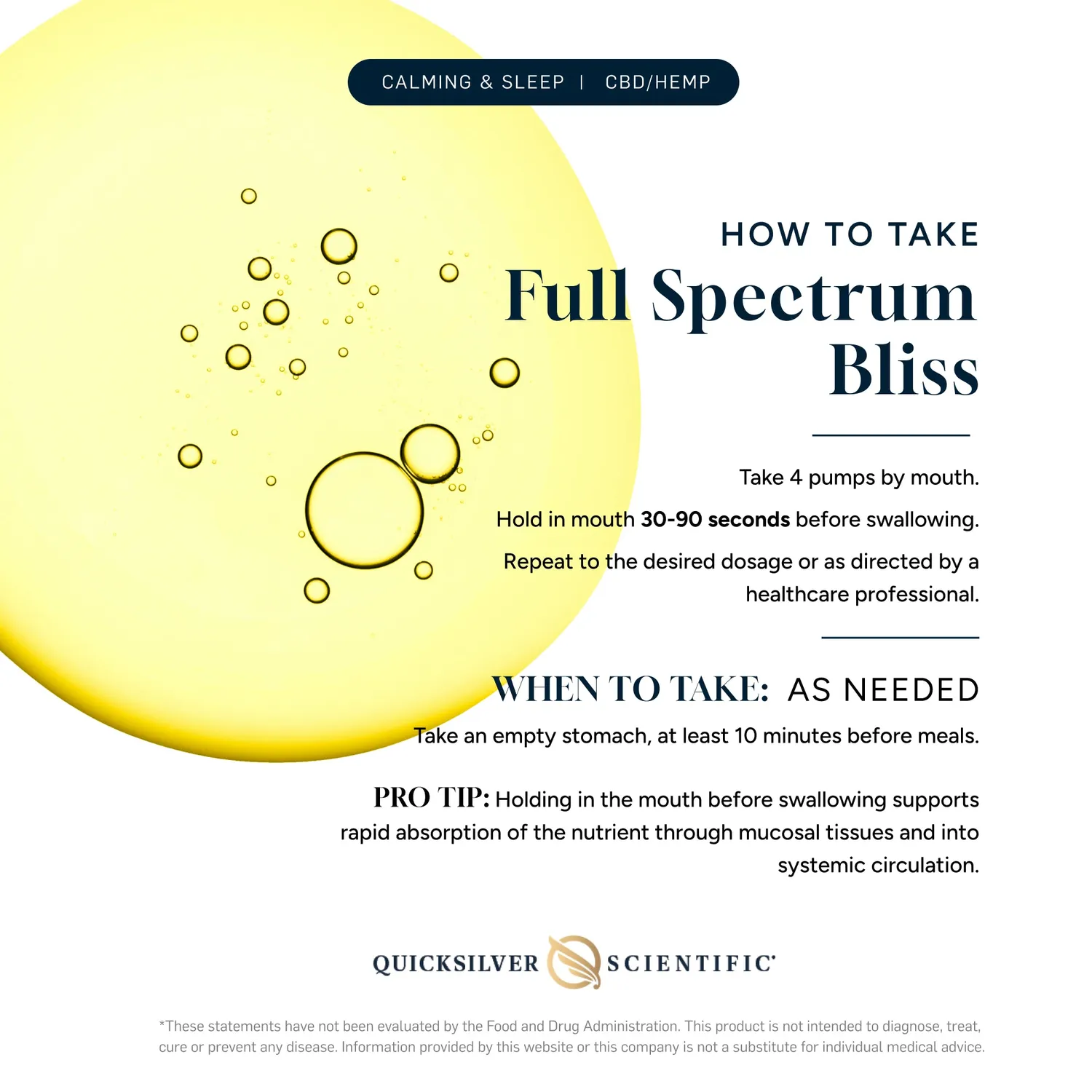 Quicksilver Scientific Full Spectrum Bliss CBD-olje 50 ml sitrus