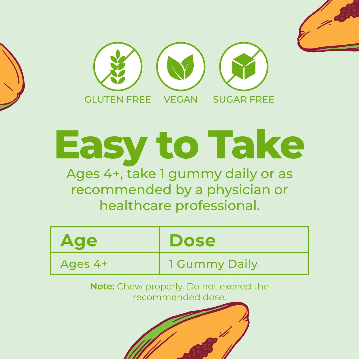 MaryRuth's Kids Fiber Gummies fibergummi papaya 60 stk sukkerfri