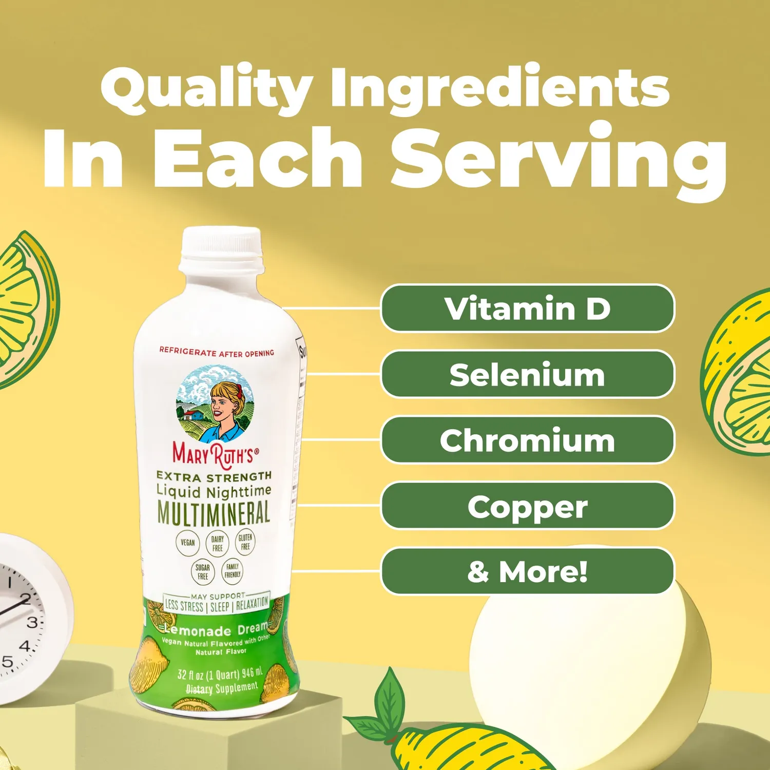 MaryRuth's Nighttime Multimineral flytende ekstra sterk