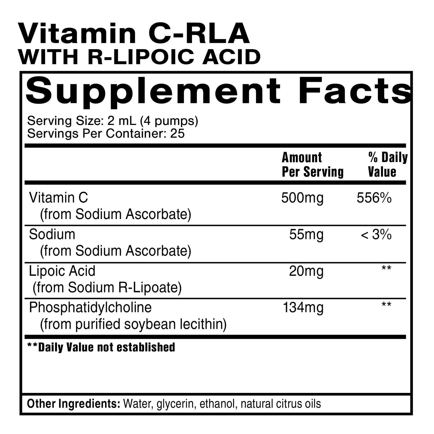 Quicksilver Scientific Vitamin C with RLA tilskudd 50 ml c-vitamin