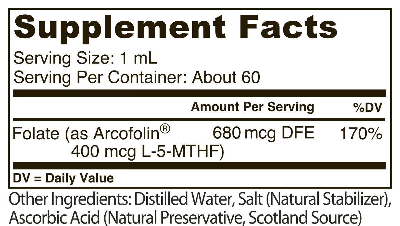 LipoNaturals SunUp Liquid Methyl Folate 680 DFE dråper 60 doser