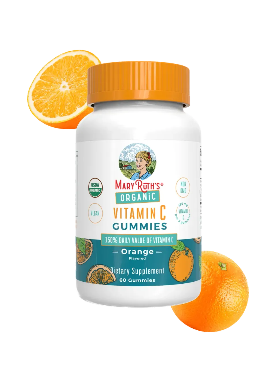 MaryRuth's C-vitamin vingummi appelsin økologisk 135 mg