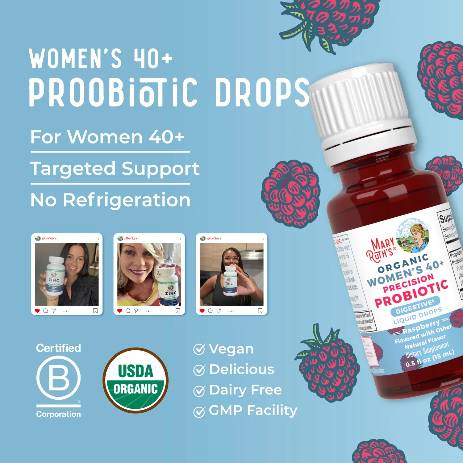 MaryRuth's Women's 40+ Precision probiotikadråper