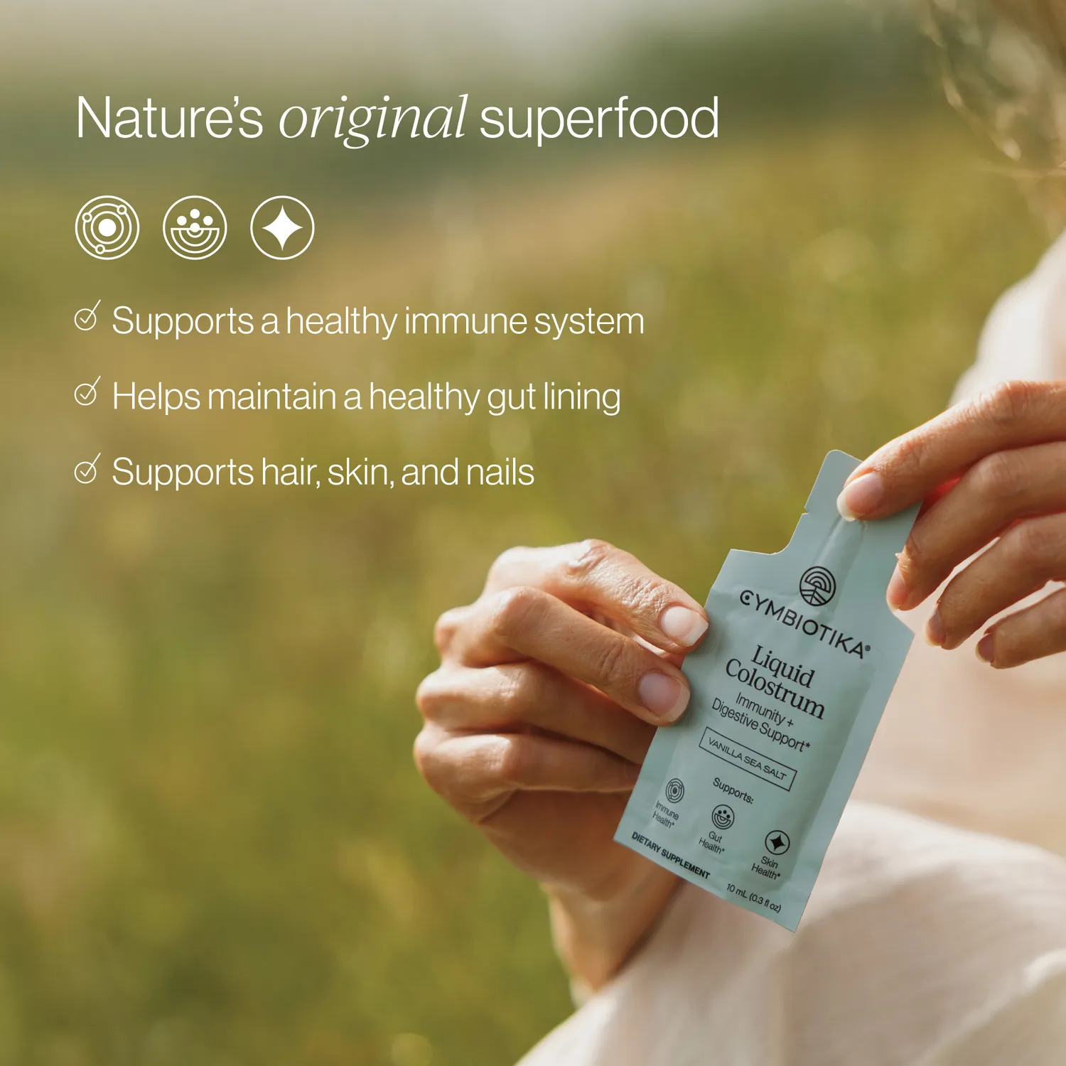 Cymbiotika Liquid Colostrum flytende råmelk vanilje
